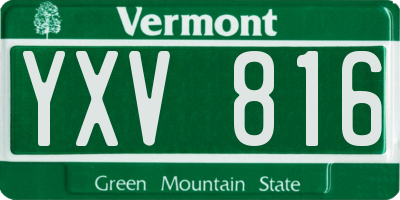 VT license plate YXV816