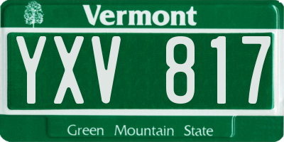 VT license plate YXV817