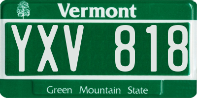 VT license plate YXV818