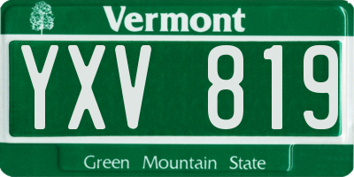 VT license plate YXV819