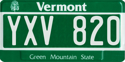 VT license plate YXV820