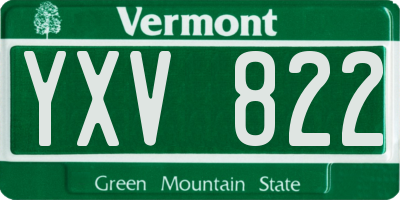 VT license plate YXV822