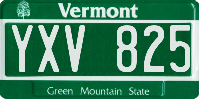 VT license plate YXV825