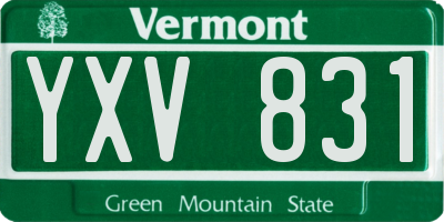 VT license plate YXV831