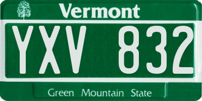 VT license plate YXV832