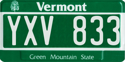 VT license plate YXV833