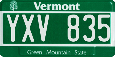 VT license plate YXV835
