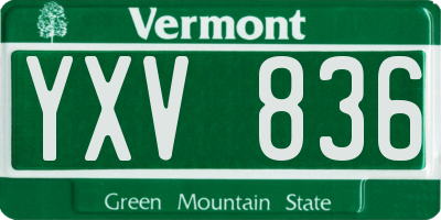 VT license plate YXV836