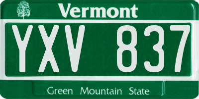 VT license plate YXV837