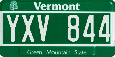 VT license plate YXV844