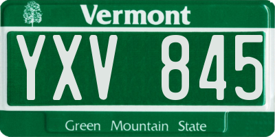 VT license plate YXV845