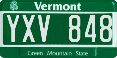 VT license plate YXV848