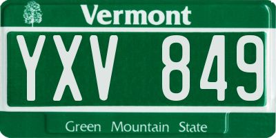 VT license plate YXV849