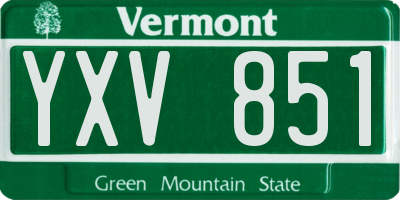 VT license plate YXV851