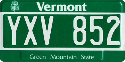 VT license plate YXV852