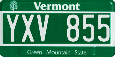 VT license plate YXV855