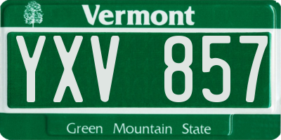 VT license plate YXV857