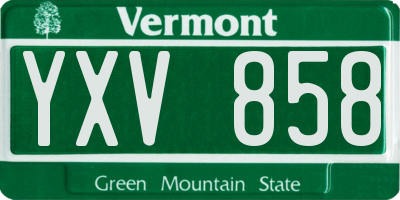 VT license plate YXV858