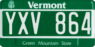 VT license plate YXV864