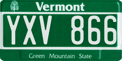 VT license plate YXV866