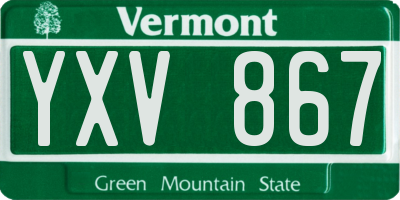 VT license plate YXV867