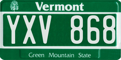 VT license plate YXV868