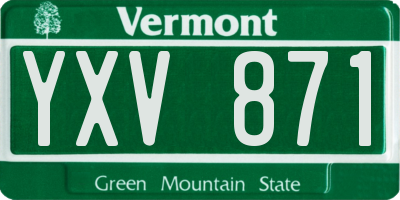 VT license plate YXV871