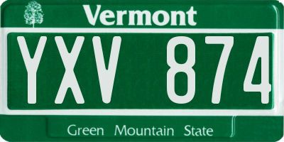 VT license plate YXV874