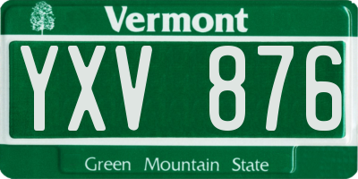 VT license plate YXV876