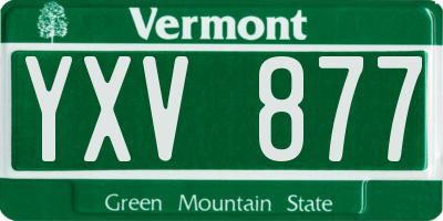 VT license plate YXV877