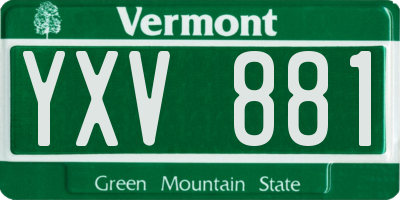 VT license plate YXV881