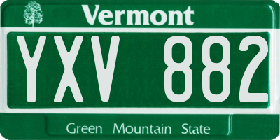 VT license plate YXV882
