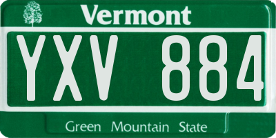 VT license plate YXV884