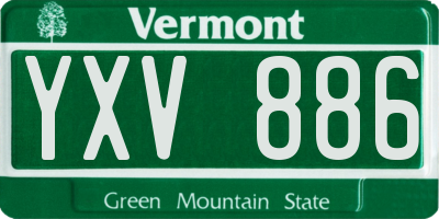 VT license plate YXV886