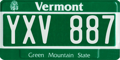 VT license plate YXV887