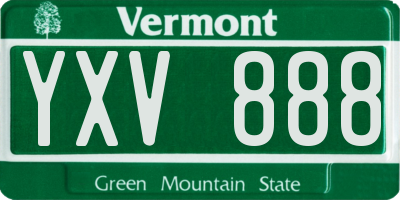 VT license plate YXV888