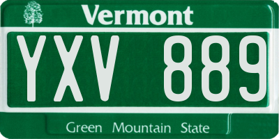 VT license plate YXV889