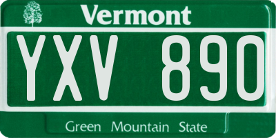 VT license plate YXV890