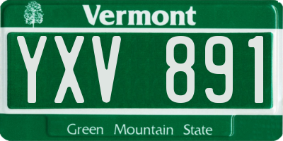 VT license plate YXV891