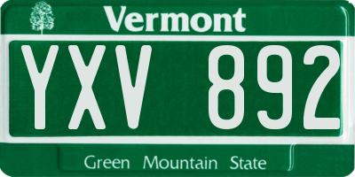 VT license plate YXV892