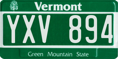VT license plate YXV894