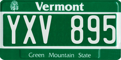 VT license plate YXV895