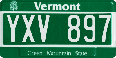 VT license plate YXV897
