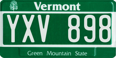 VT license plate YXV898