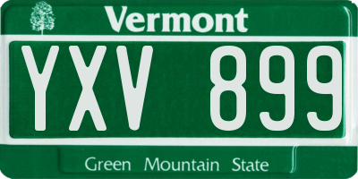 VT license plate YXV899