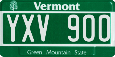 VT license plate YXV900