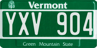VT license plate YXV904