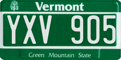 VT license plate YXV905