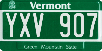 VT license plate YXV907