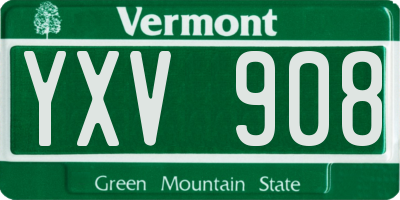 VT license plate YXV908